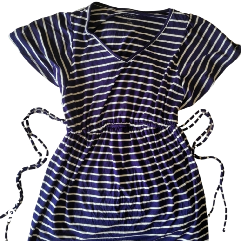 Maternity flutter short-sleeve tie waist NWT